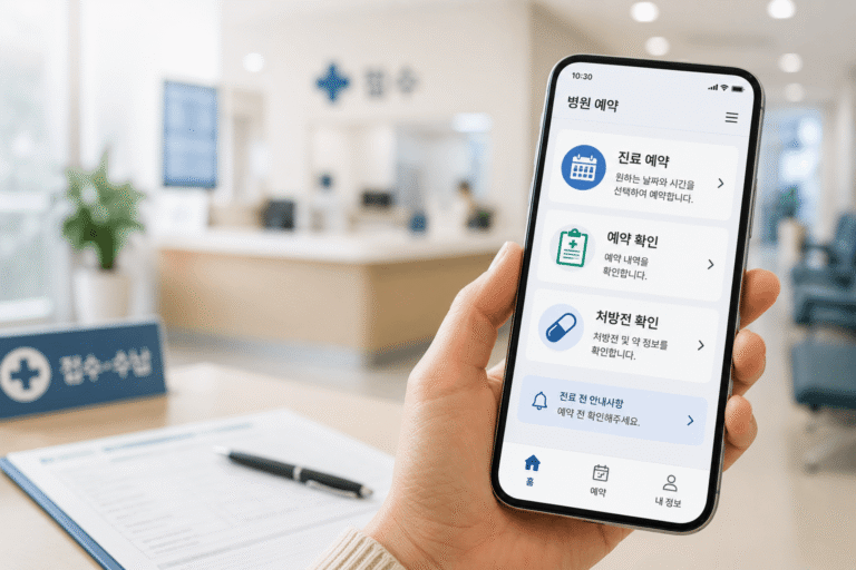 스마트폰 병원 진료 예약 똑닥 앱 및 건강보험 처방전 확인 방법 안내